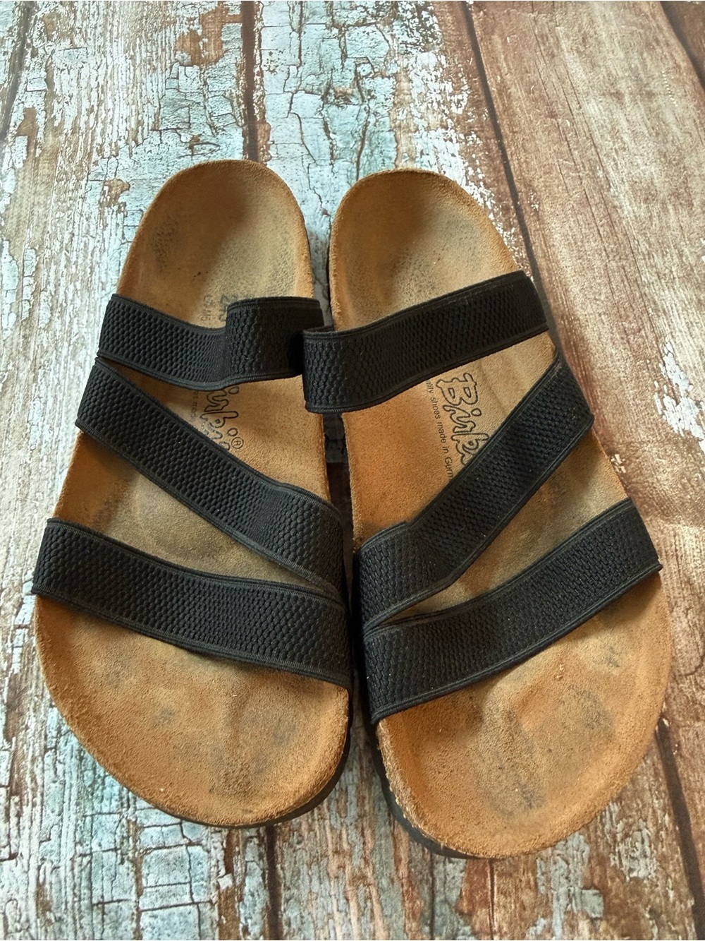 Birki’s by Birkenstock Comfort Slide Sandals in Black Size 7 or men 5